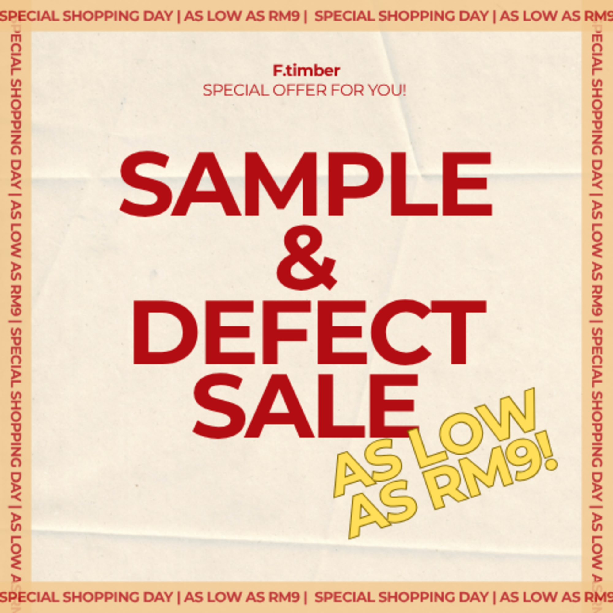 Sample & Defect Sale
