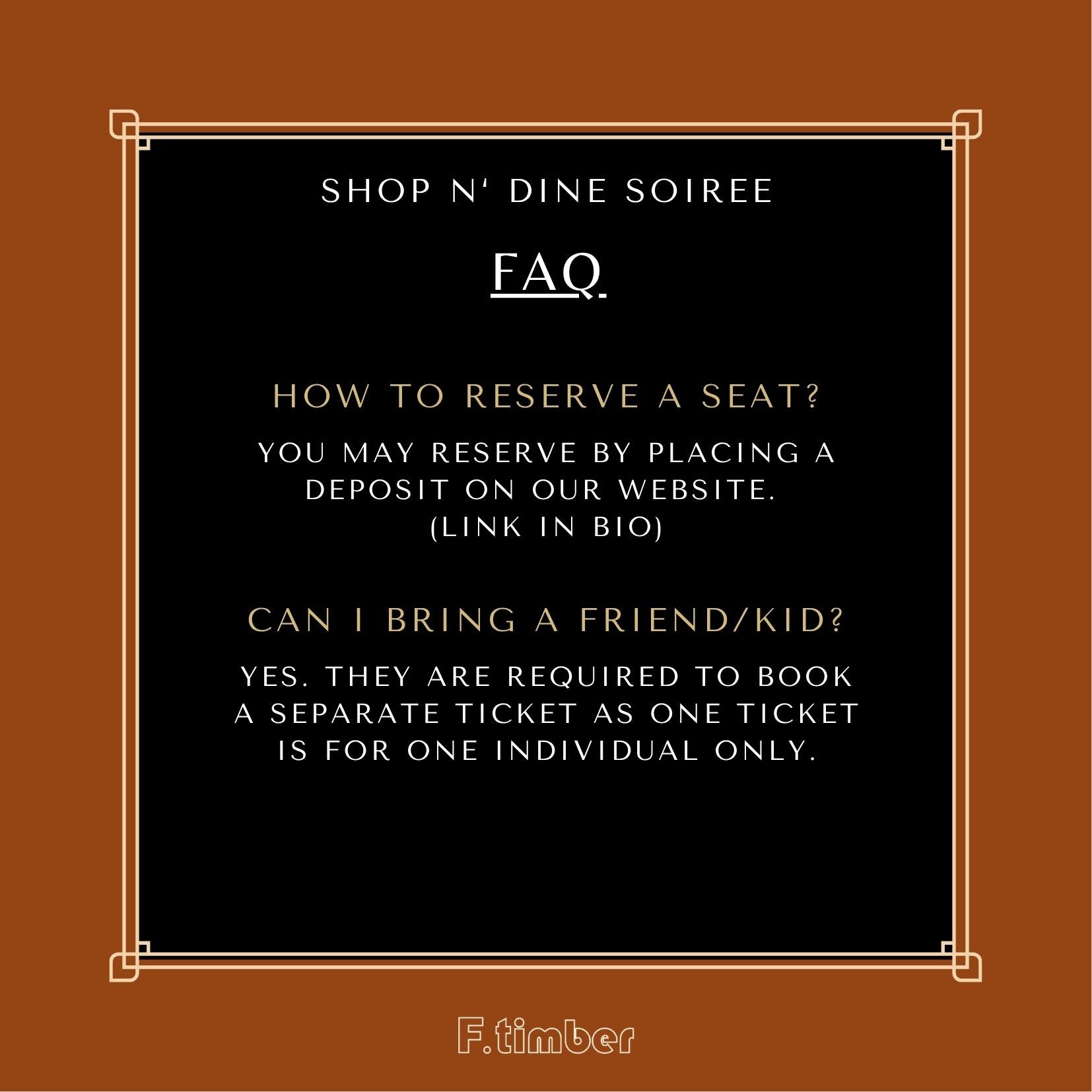 Shop N' Dine Soiree Ticket x 1