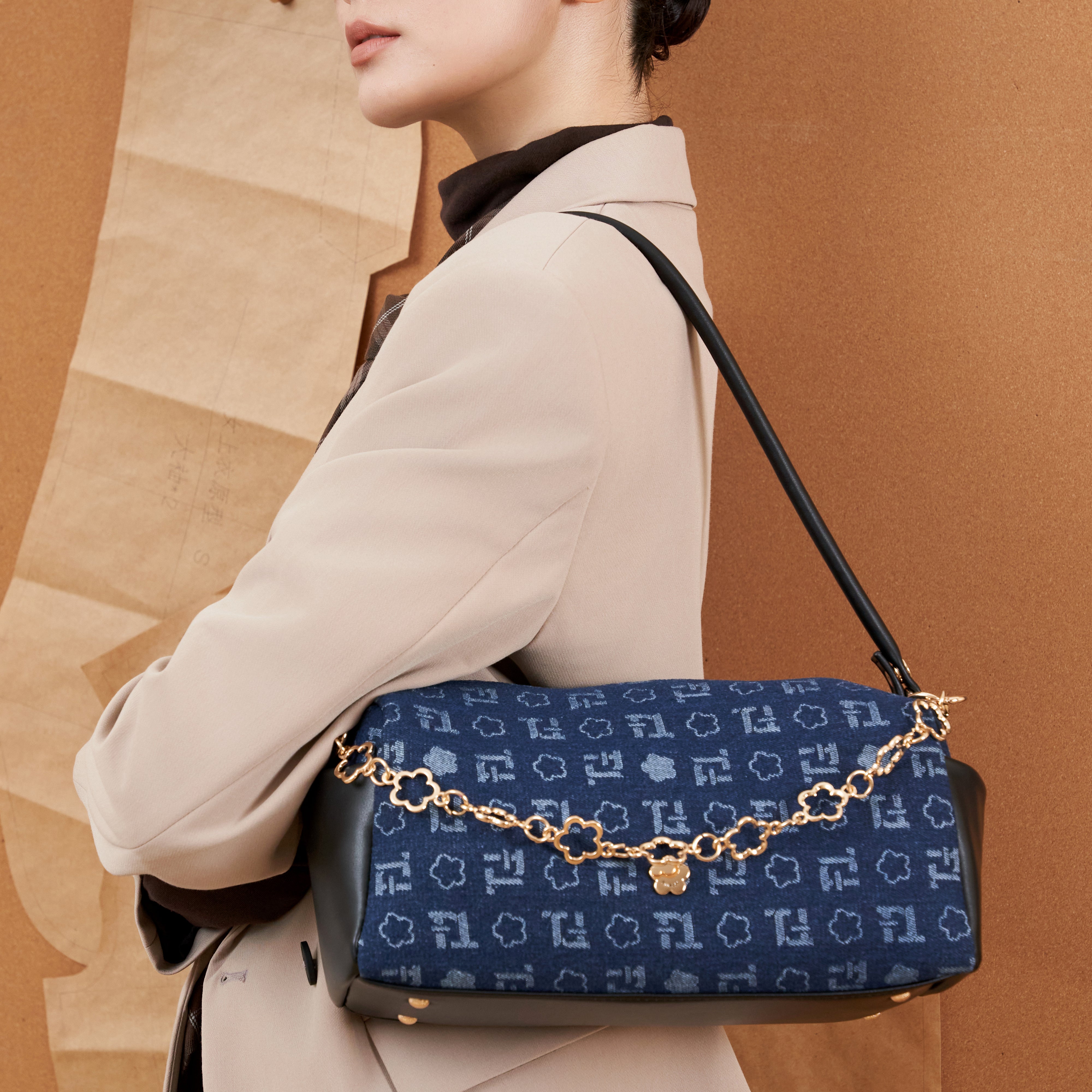 F.timber Beverly Monogram Handbag