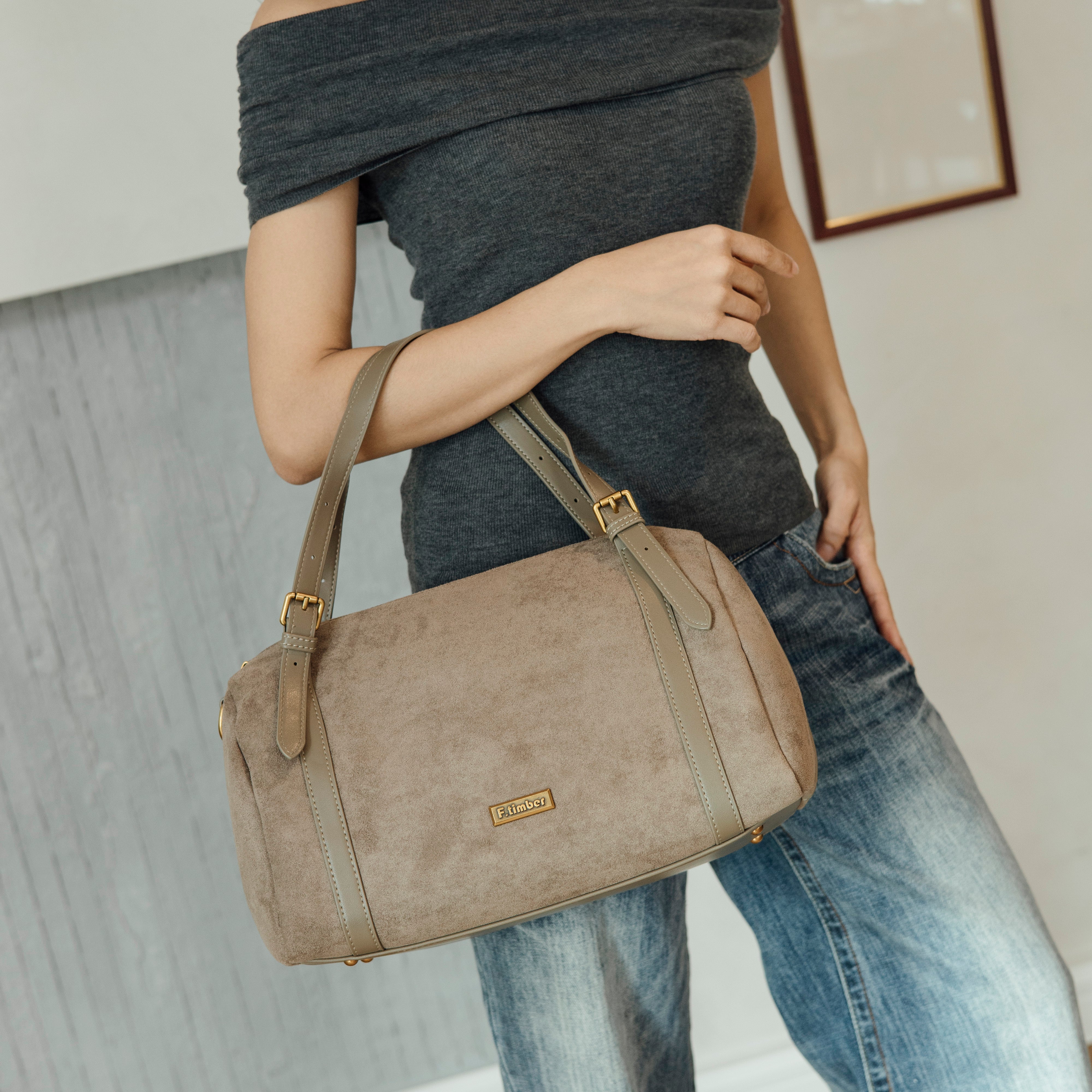 F.timber Charlie Handbag Velvet Vegan Leather