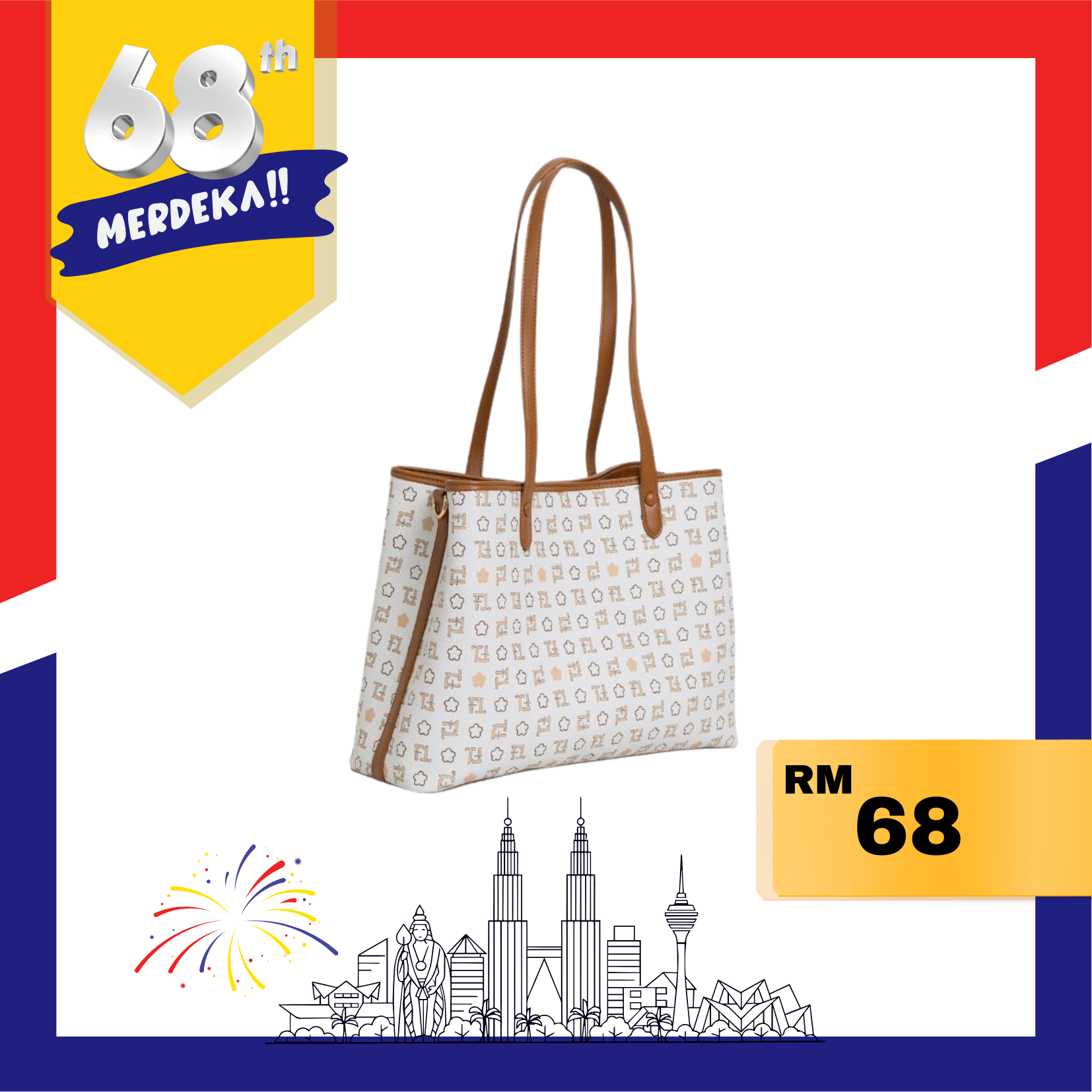 F.timber Perth Monogram Shoulder Handbag