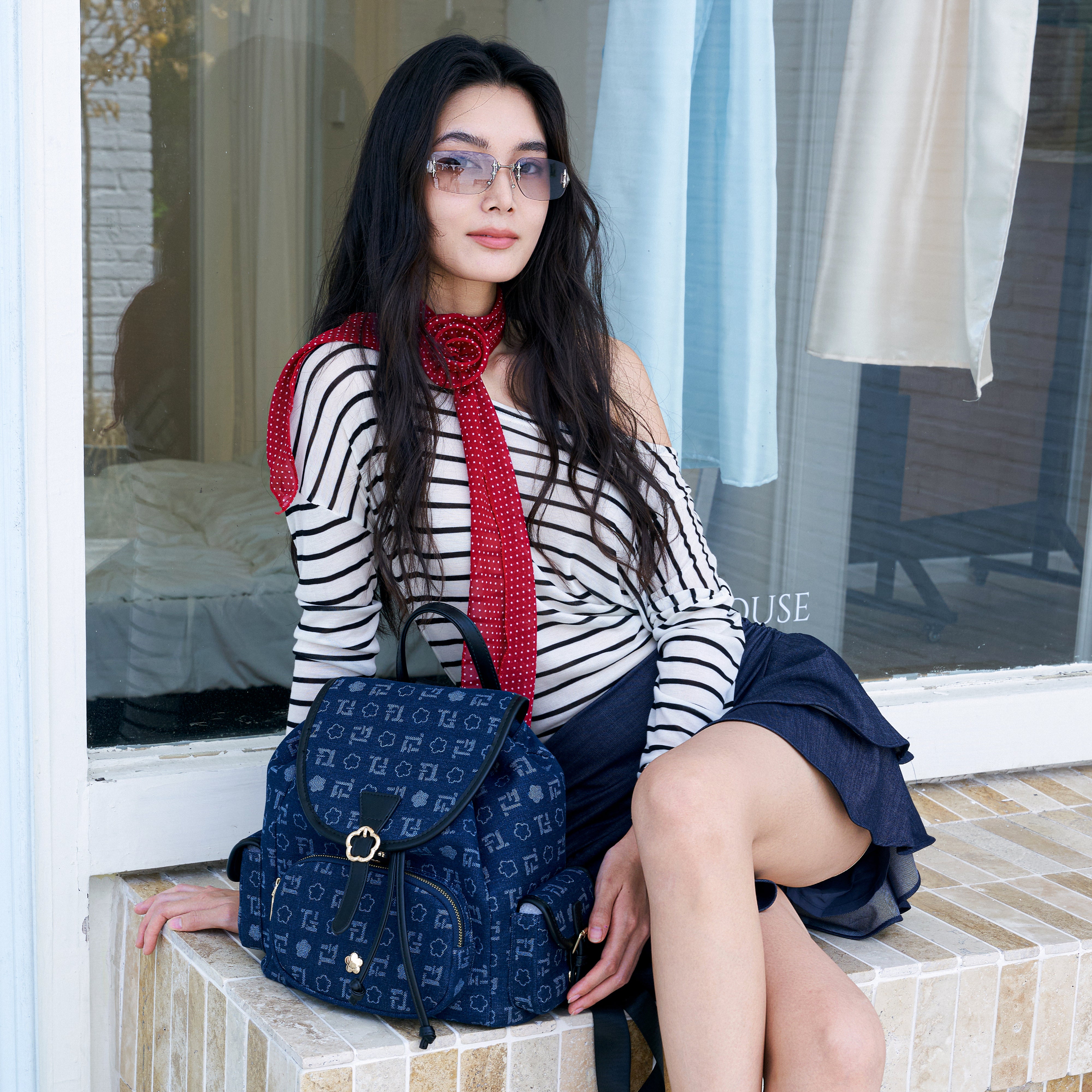 F.timber Osaka Denim Monogram Backpack