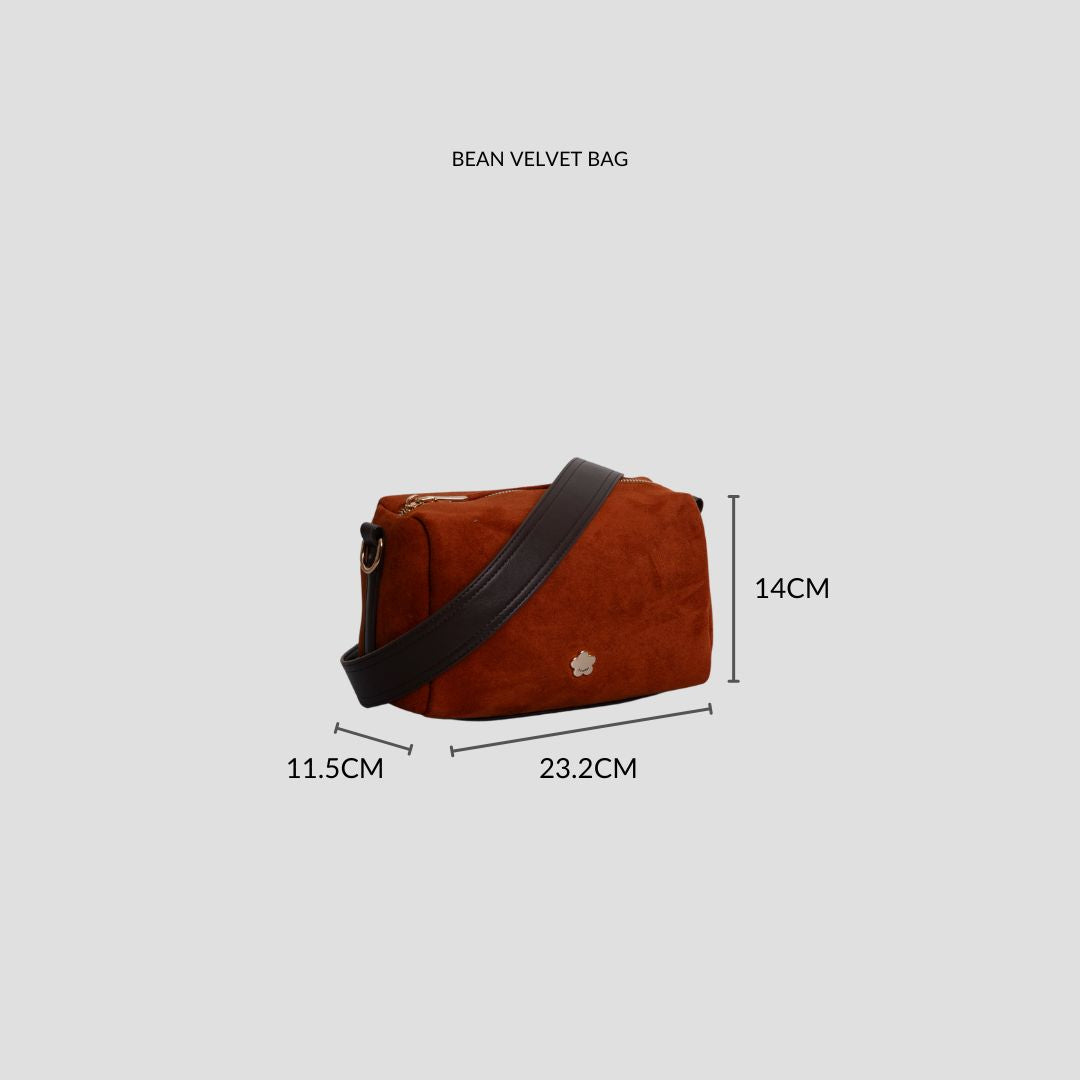 F.timber Bean Velvet Crossbody Shoulder Handbag